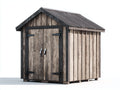 Casetas de jardín de madera 170 x 140 x 210 cm - Marrón envejecido y negro - Diseño rústico con doble puerta