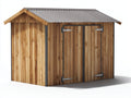 Casetas de jardín de madera 240 x 180 x 220 cm - Madera natural y gris - 2 puertas con tejado a dos aguas