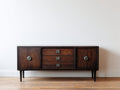 Mueble recibidor de madera 170x45x78 cm - marrón nogal oscuro - 2 puertas y 3 cajones de estilo clásico