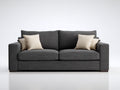 Sofás lineales de 2 plazas tapizados en tejido 210 x 95 x 88 cm - Gris oscuro - Diseño contemporáneo con asiento acolchado