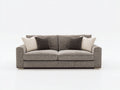 Sofás lineales de tejido texturizado 225 x 100 x 82 cm - Marrón topo - 3 plazas para salón contemporáneo