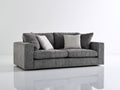 Sofás lineales de tela texturizada 220 x 100 x 82 cm - Gris oscuro - Diseño moderno de perfil bajo