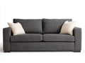 Sofás lineales de 2 plazas con tapizado de tejido texturizado 210x94x84 cm - gris grafito - diseño moderno con brazos rectos para salón