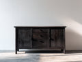 Mueble recibidor de madera 150x42x82 cm - marrón oscuro - 2 puertas y 3 cajones de estilo rústico