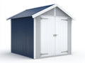 Casetas de jardín de acero galvanizado 213x131x195 cm - azul y blanco - cobertizo de almacenamiento con techo a dos aguas