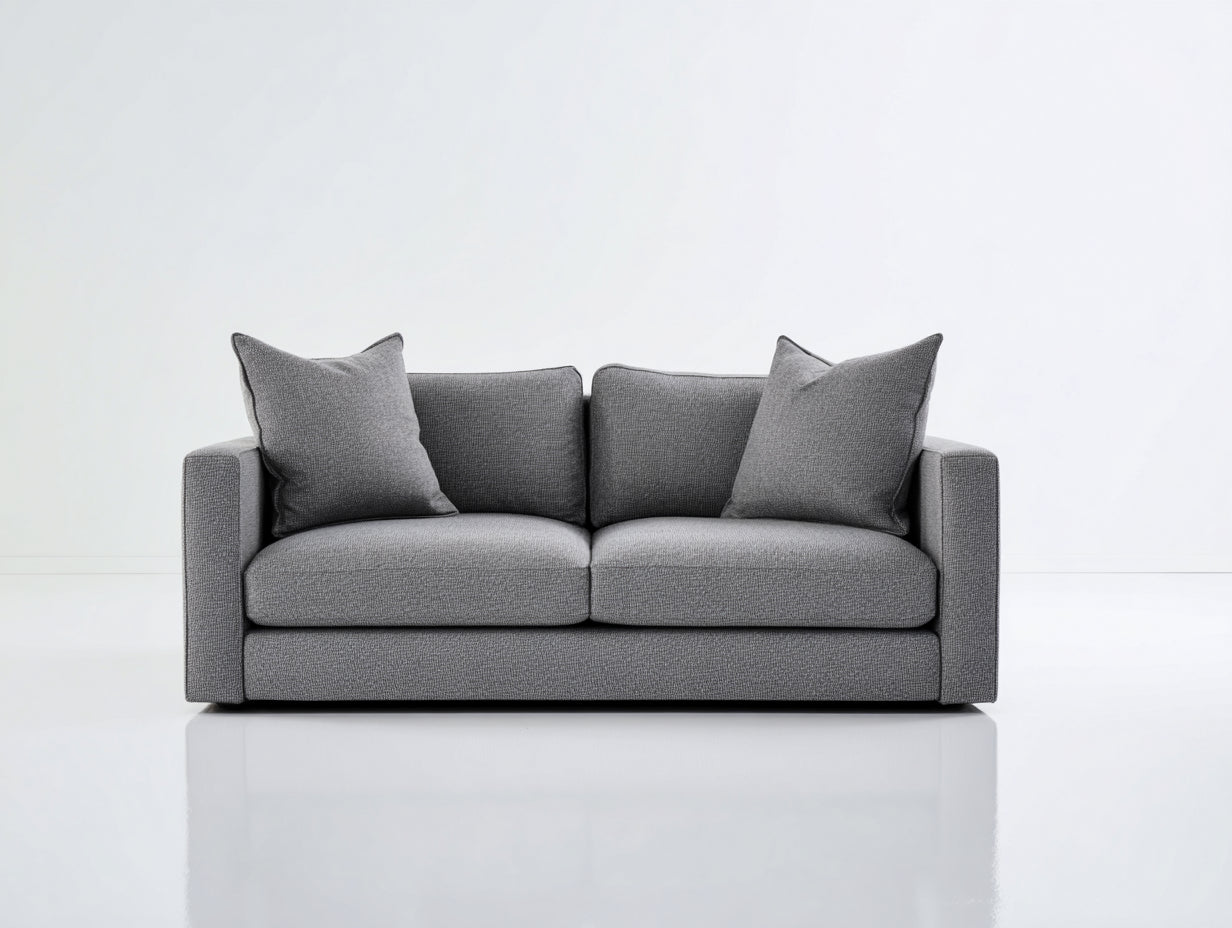 Sofá lineal tapizado de 2 plazas 180 x 92 x 82 cm - gris oscuro - diseño moderno con brazos rectos para salón