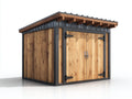 Caseta de jardín de madera con 2 puertas 240 x 190 x 220 cm - natural y negro - tejado inclinado para herramientas y accesorios de exterior