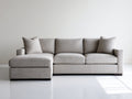 Sofás de esquina de tela texturizada 285 x 165 x 86 cm - Beige grisáceo - Diseño contemporáneo con chaise integrada