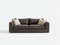 Sofás lineales de 3 plazas con tapizado de tejido texturizado 228x96x79 cm - gris topo oscuro - diseño moderno para salón