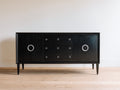 Mueble recibidor de madera 170 x 45 x 86 cm - Negro - Diseño retro con 2 puertas y 3 cajones