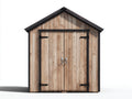 Casetas de jardín de madera con 2 puertas 180 x 140 x 220 cm - Madera natural y negro - Techo a dos aguas