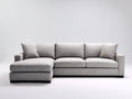 Sofás de esquina tapizados en tejido 290 x 180 x 87 cm - Gris claro - Diseño moderno con módulo extendido