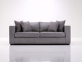 Sofás lineales de tejido texturizado 230 x 98 x 82 cm - Gris medio - 3 plazas para salón de estilo moderno