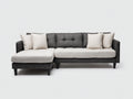 Sofás de esquina con tapizado de tejido texturizado 282x168x83 cm - gris antracita y blanco roto - diseño moderno con asiento prolongado para salón