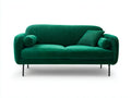 Sofás lineales de pana acanalada 215 x 92 x 83 cm - Verde esmeralda - 3 plazas con diseño curvo contemporáneo